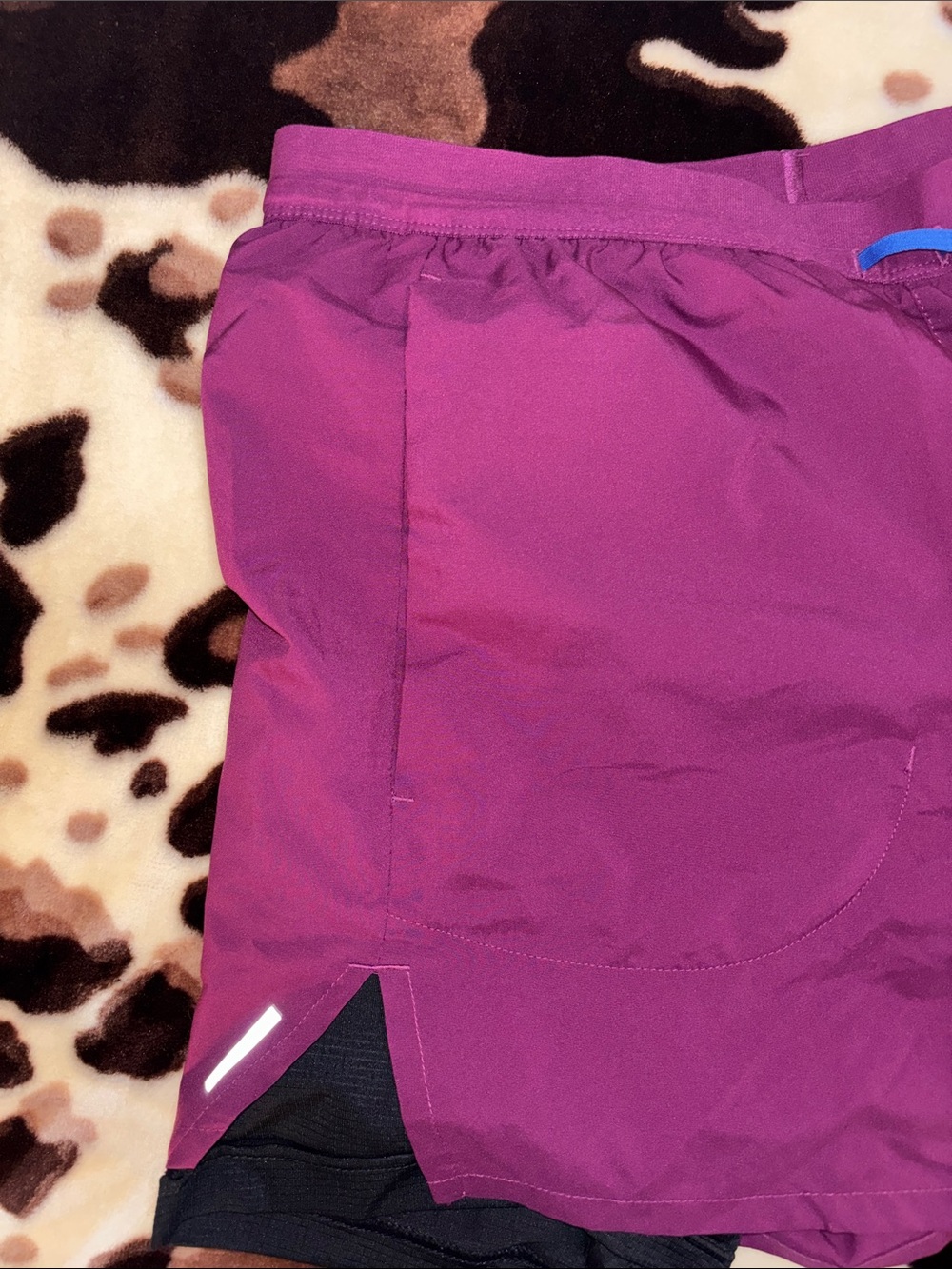 Nike Purple Athletic Shorts with Black Liner for Men - Picture 2 of 5